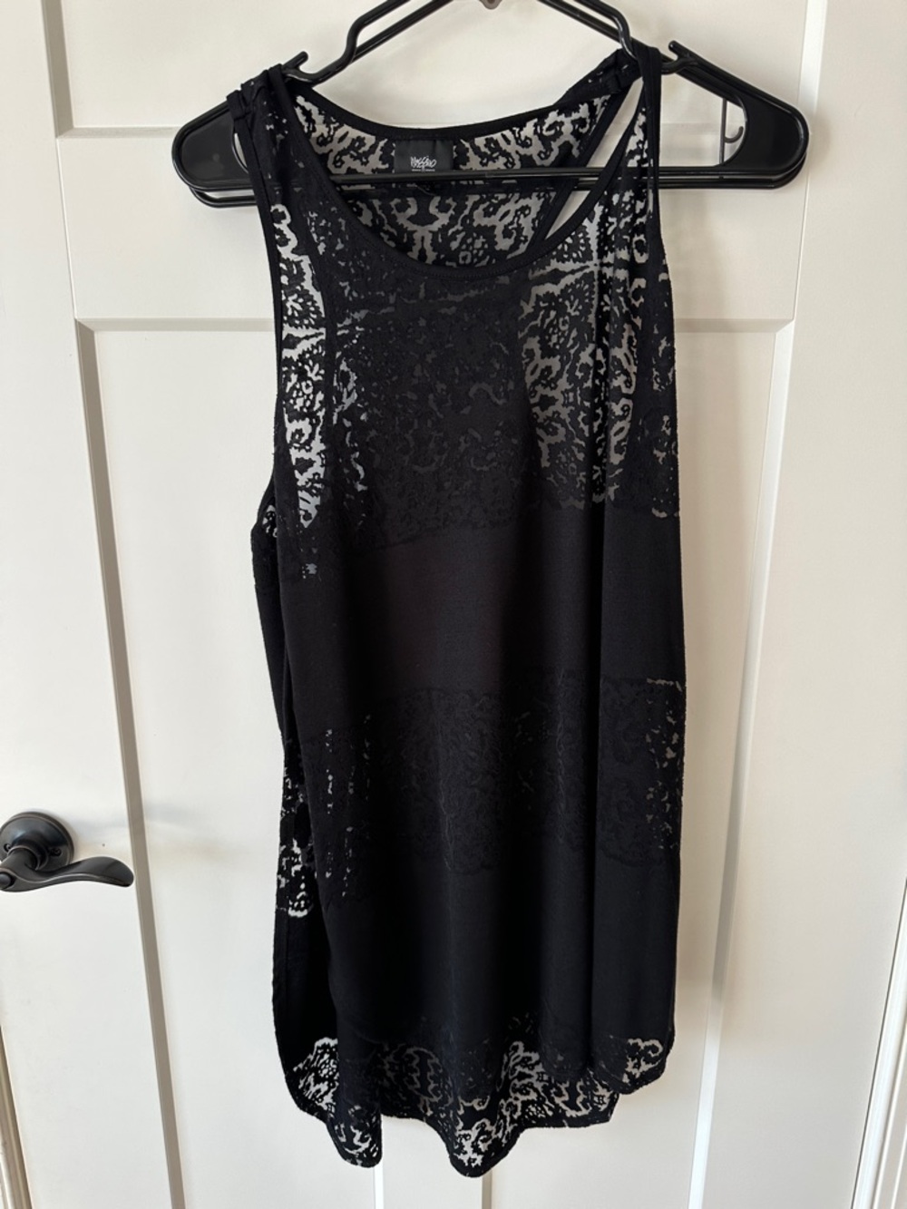 Mossimo Supply Co. Black Lace Panel Tank Top